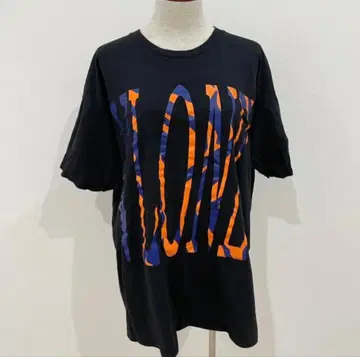 Vlone 티셔츠 블랙 제브라 오렌지 블루
