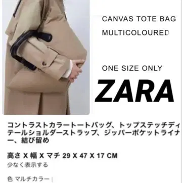 ZARA CANVAS TOTE BAG 멀티 컬러