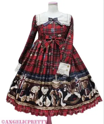 Angelic Pretty British Bear 원피스+머리띠