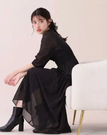 질 바이 질 스튜어트 시어 티어드 원피스 도트 원피스