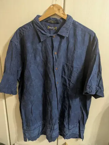 배송비 포함 nautica 노티카 반팔 셔츠 알로하 셔츠 파랑