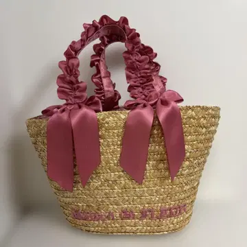 메종 드 플뢰르 Maison de FLEUR 핑크 리본 바스켓백