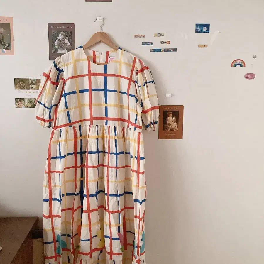 Wrinkled Gauze Cotton Check Onepiece | Bunjang Global