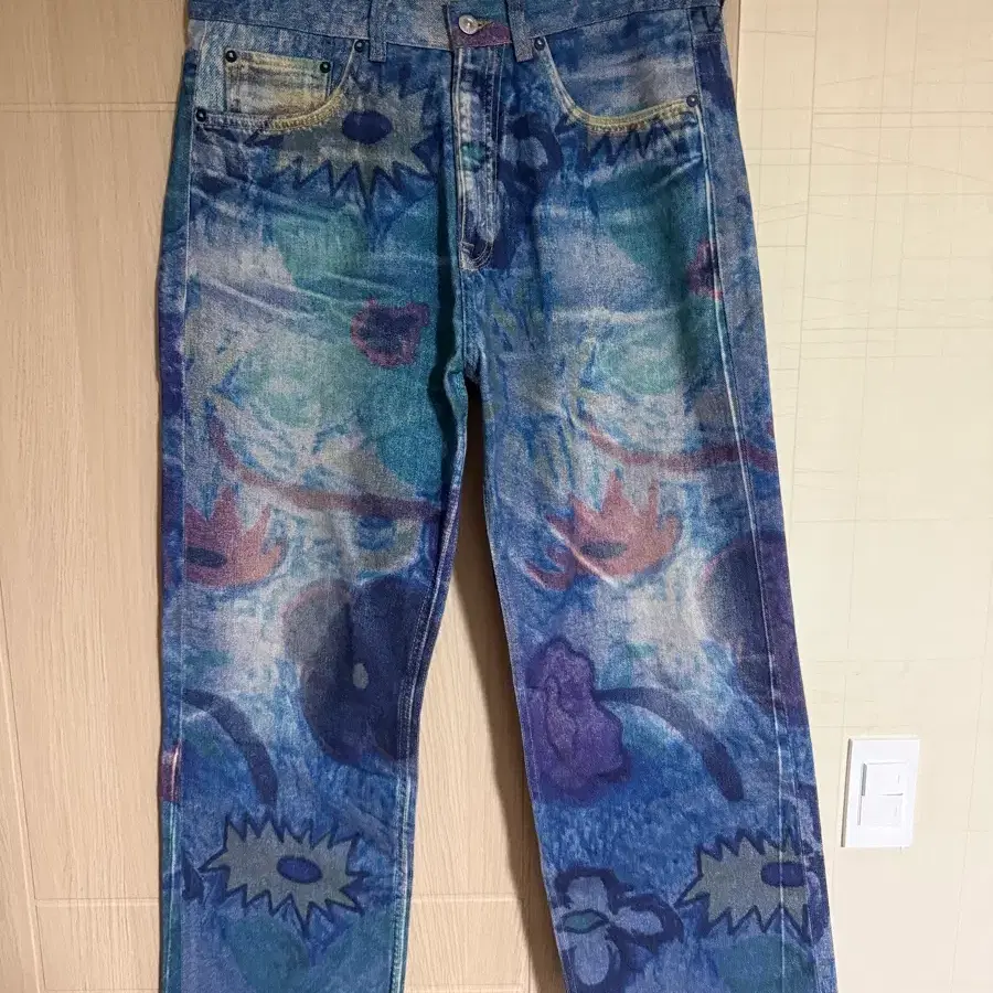 33] Our Legacy Third Cut Digital Chalk Flower Denim Pants
