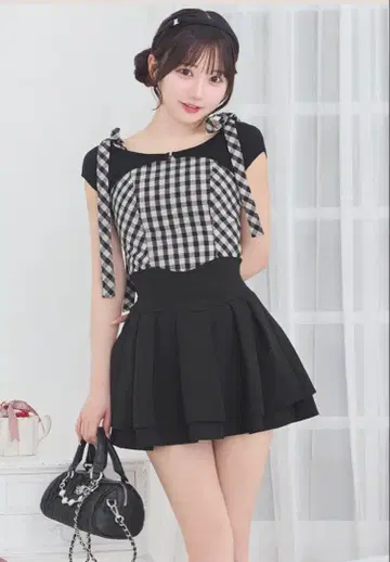 미셸 마카롱 슬림 레그 스커트 블랙 M 사이즈