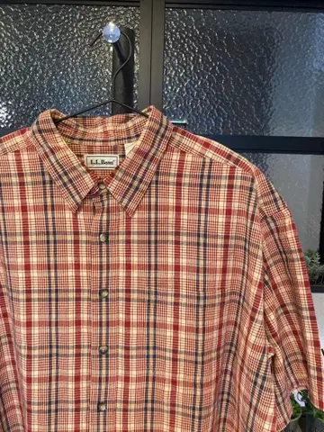 [새상품급] L.L.Bean 반팔 체크 셔츠 XL-TALL XXL 상당