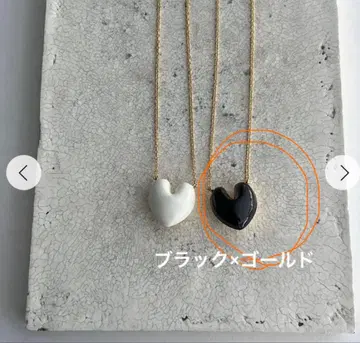 chieko+ heart necklace 하트 목걸이 블랙 골드