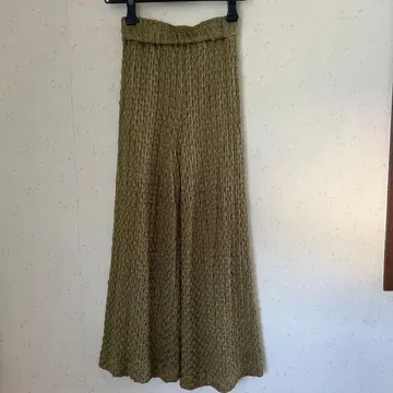 AMERI VINTAGE 레이스 와이드 팬츠 골드