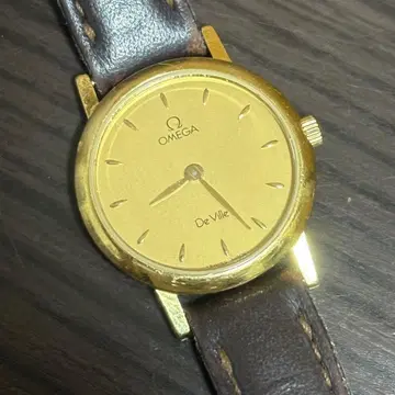 작동품 OMEGA 드 빌 쿼츠 손목시계 금 무가공