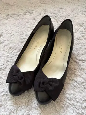 MELMO 펌프스 블랙 리본 23.5cm 2E