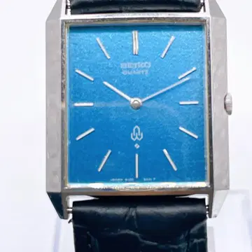 SEIKO 4130-5001 파란색 다이얼 스퀘어 얇은 타입 새 배터리