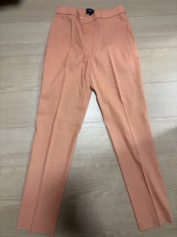 띠어리 린넨 크런치 테이퍼드 팬츠 00 핑크 멜론