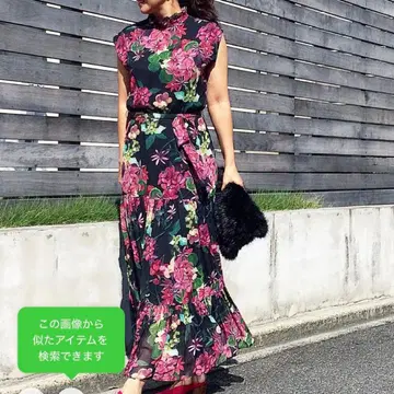Ameri VINTAGE ARIANNA TIERED DRESS 꽃무늬 F