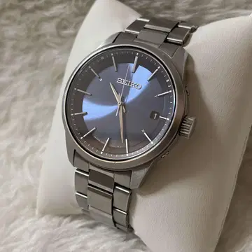 SEIKO SBTM253 손목시계 네이비 실버 솔라 전파 세이코