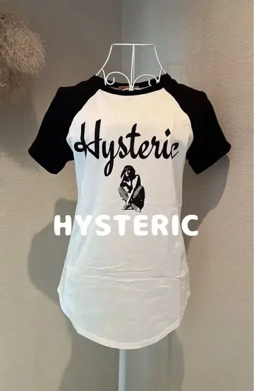 HYSTERIC GLAMOUR 래글런 티셔츠 스컬 프린트