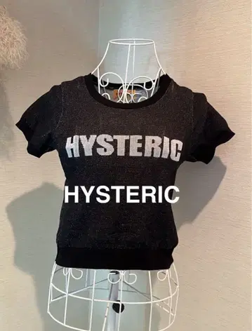 HYSTERIC GLAMOUR 반팔 니트 블랙 로고 그래픽