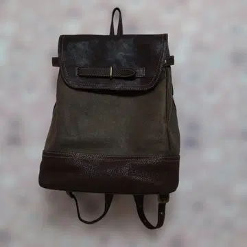 츠치야 가방 남녀 공용 소형 백팩 가죽, 캔버스 콤비 새상품급