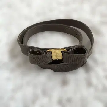 Salvatore Ferragamo 바라 리본 벨트 브라운