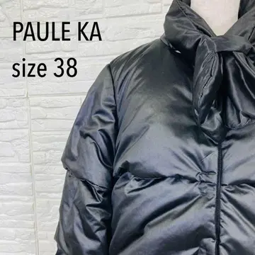[ 새상품급 ] PAULE KA 폴카 리본 포함 다운 자켓 블랙 38