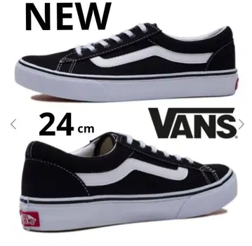 VANS 스니커즈 블랙 화이트 로우컷 24cm 화이트 블랙