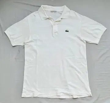 라코스테 LACOSTE 피케 셔츠 화이트 흰색 코튼 100% L 반팔