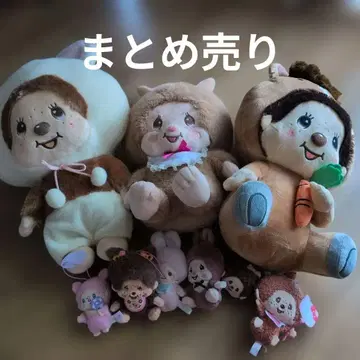 Monchhichi 봉제 인형 마스코트 대소 헤어핀 묶음 판매
