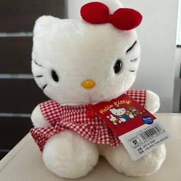 헬로키티 봉제 인형 체크 드레스 헤이세이 레트로