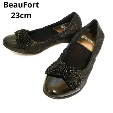 [ 새상품급 ] BeauFort 비즈 장식 블랙 발레 펌프스 컴포트