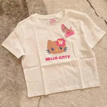 새상품[HELLO KITTY] DOT 크롭T셔츠 화이트 M