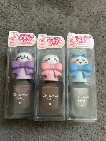 CHIIKAWA 네일 마스코트 부착 네일 컬러 3종 세트