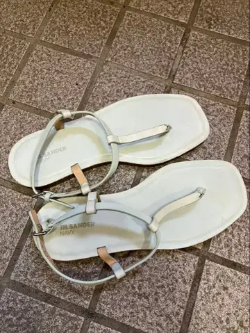 질 샌더 네이비 샌들 그린 36