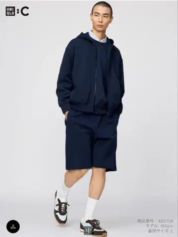 UNIQLO :C 맨투맨 와이드 숏팬츠 XL 2색