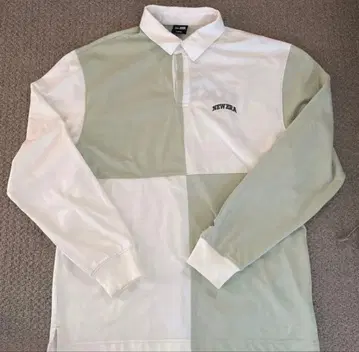 NEW ERA 긴팔 피케 셔츠 패널 컬러 LARGE