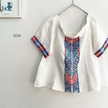 레어 goa 고아 자수 린넨 블라우스 오프숄더 에스닉 Y2K 3086