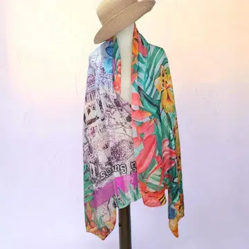 Desigual 데시구알 스톨 대형 리조트 숄 파레오 새상품