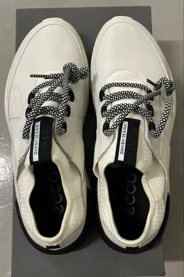 인기 ecco 사이즈 40 화이트 Cross X Tie 가죽 스니커즈