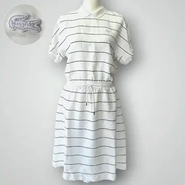 새상품급 라코스테 보더 폴로 원피스 38 M~L 상당 화이트