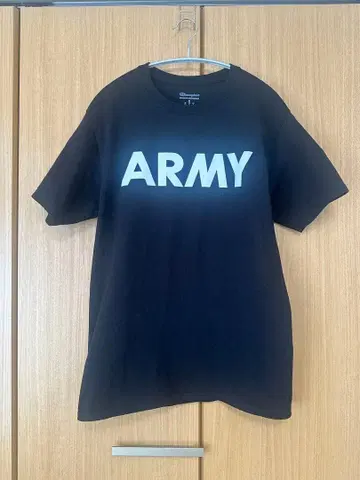 Champion ARMY 남성용 T셔츠 블랙 M 사이즈