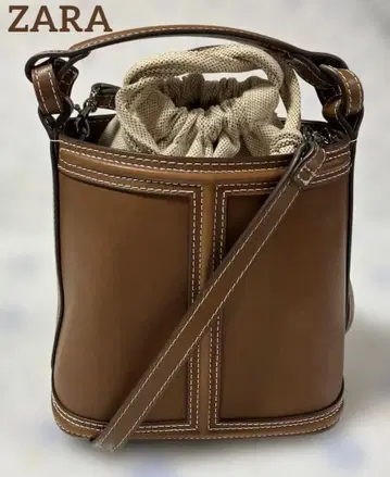 새상품급 ZARA 크로스 바디백 카멜 가죽 핸드백
