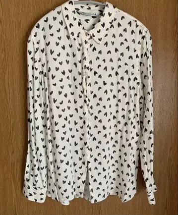 미사용 ZARA 하트 프린트 셔츠 M 블라우스
