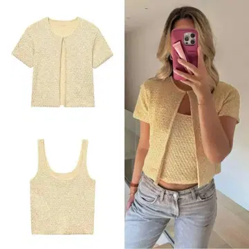 ZARA 택 포함 미사용 새상품 스팽글 니트 앙상블 M