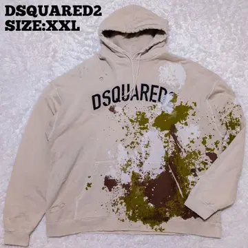 DSQUARED2 이탈리아제 페인트 로고 맨투맨 후드티 XXL