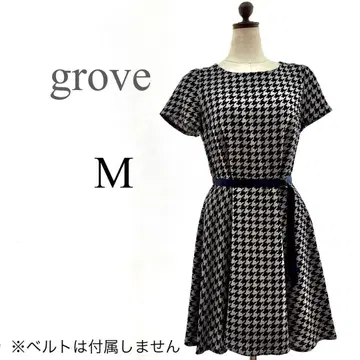 grove 하운드투스 패턴 반팔 원피스 M 사이즈