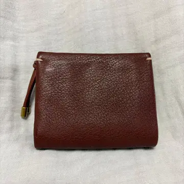 genten 접이식 지갑 브라운 가죽