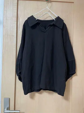 네스트로브 UpcycleLino 볼륨 소매 메쉬 슬리브 폴로 린넨 혼방