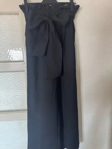 PICCIN 와이드 팬츠 블랙 L 사이즈 리본 벨트 포함