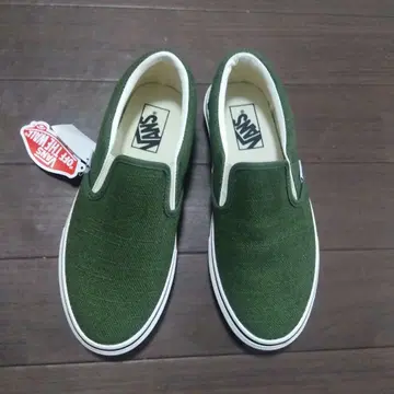 VANS 올리브 그린 슬립온 24.5cm