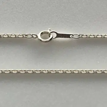 실버925 4면 컷 팥 체인 목걸이 40cm 초슬림 얇은 각 팥