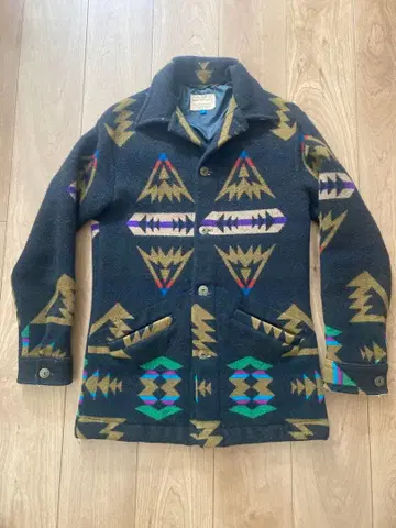 PENDLETON 80년대 네이티브 무늬 울 코트 빈티지
