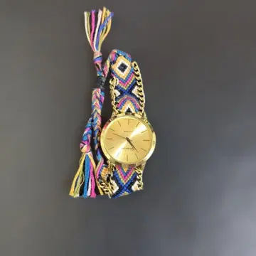 Geneva Platinum 손목시계 에스닉 패턴 팔찌